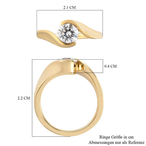 LUSTRO STELLA Hergestellt mit ZIRKONIA Solit&auml;r Ring 925 Silber 585 Vergoldet (Gr&ouml;&szlig;e 19.00) ca. 1,63 ct image number 7