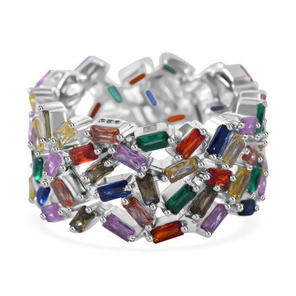 LUSTRO STELLA Mehrfarbiger Zirkonia Ring 925 Silber rhodiniert (Gr&ouml;&szlig;e 17.00) 10.41 ct