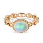 Natürlicher Äthiopischer Opal Ring 585 Vergoldet image number 0