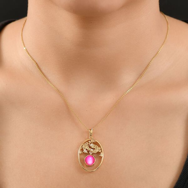 , Wei&szlig;er Zirkon Anh&auml;nger 925 Silber 750 Gelb Vergoldet ca. 2,38 ct. image number 3