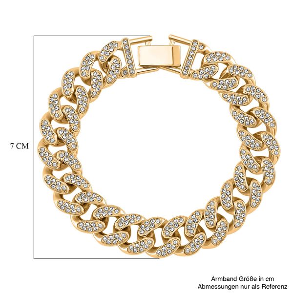 J Francis gefertigt mit SWAROVSKI- Weißes Swarovski Kristall Armband in Goldton image number 4