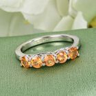 Spessartin Granat 5 Stein Ring 925 Silber Platin-Überzug image number 1