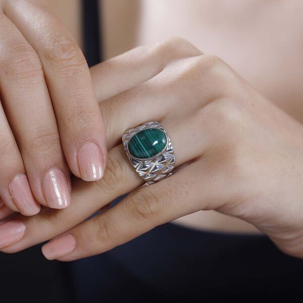 Malachit Ring Messing (Größe 16.00) ca. 8,23 ct image number 3