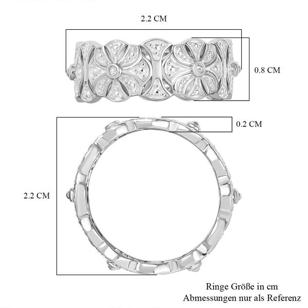 Wei&szlig;er Diamant Ring 925 Silber, platiniert (Gr&ouml;&szlig;e 18.00) image number 7