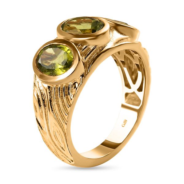 Nat&uuml;rlicher Peridot Ring, Messing vergoldet (Gr&ouml;&szlig;e 16.00) ca. 2.34 ct image number 5