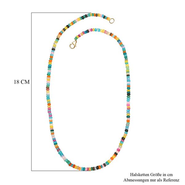 Mehrfarbige Opal-Halskette, 45cm, 375 Gold - 38 ct. image number 6