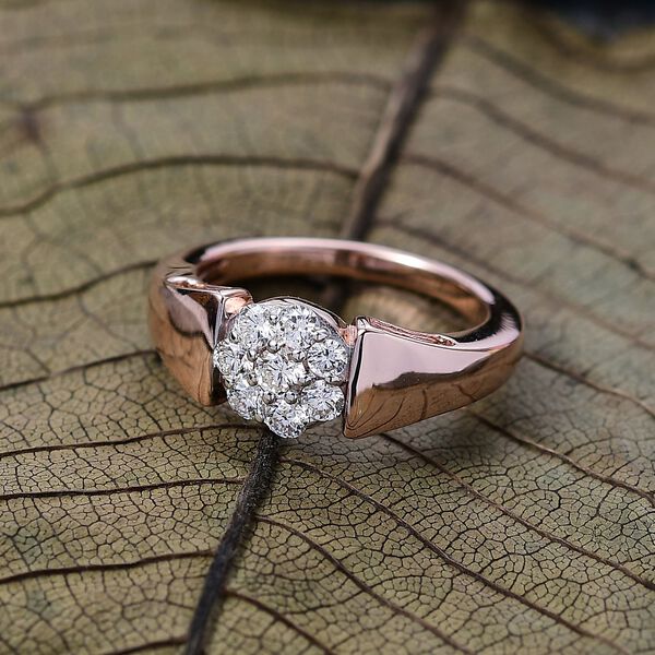 LUXURIANT DIAMOND - Lab Grown Diamant SI-GH SGL zertifiziert Ring 925 Silber 750 Roségold Vermeil (Größe 18.00) ca. 0.50 ct image number 1