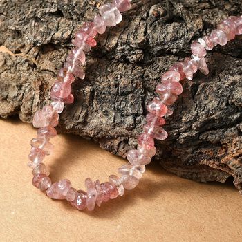 AA Erdbeer Quarz 70cm Halskette - 270 ct.