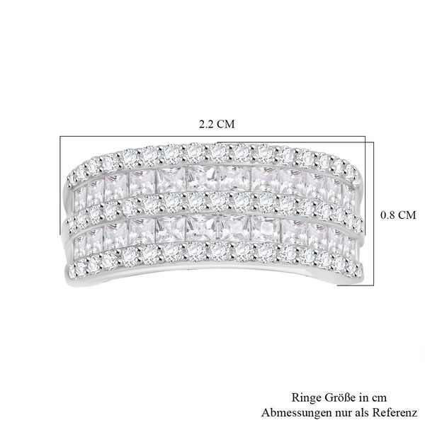 Wei&szlig;er Zirkonia Ring 925 Silber rhodiniert (Gr&ouml;&szlig;e 19.00) image number 5