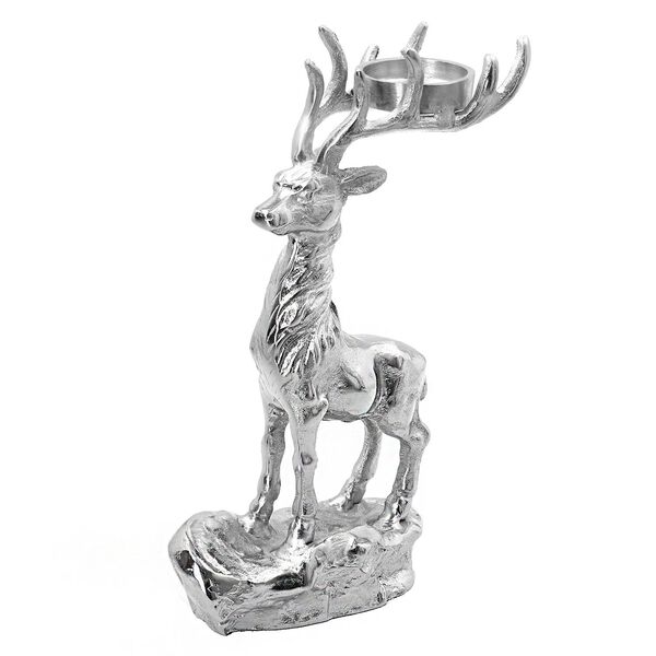 Rentier auf Felsen Kerzenhalter, 17x7,4x30,5 cm