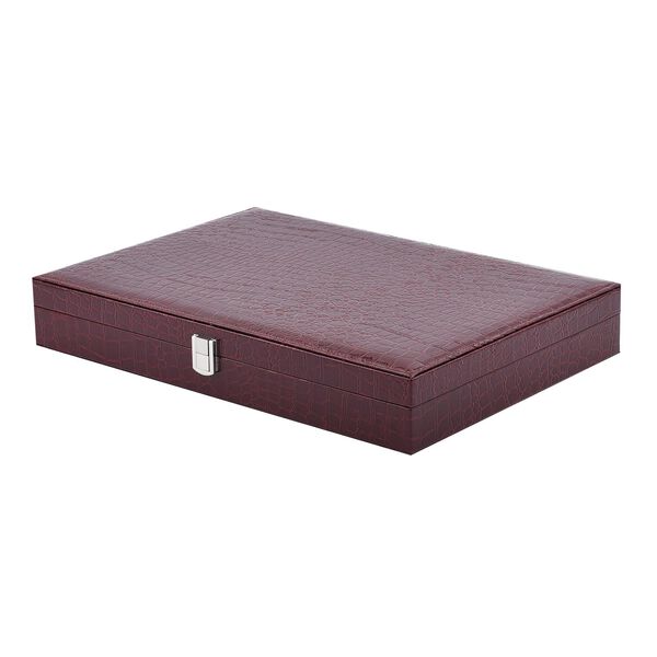 Schmuckkasten mit Kroko-Pr&auml;gung, Weinrot image number 3