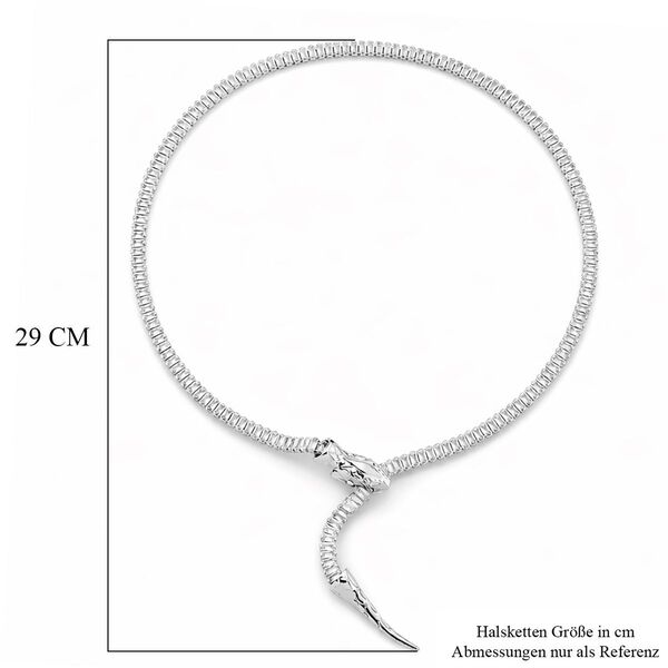 Verstellbare, wei&szlig;e Zirkonia Halskette in Silberton, 50-66cm image number 5