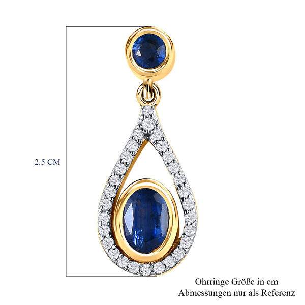 Kaschmir Kyanit und Zirkon-Ohrhänger - 3,38 ct. image number 6