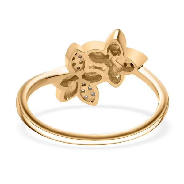 ALLORO Diamant Ring, 925 Silber mit Gelbgold Vermeil image number 3