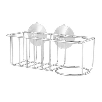 2er-Set 2 in 1 Sp&uuml;lbecken Caddy, Gr&ouml;&szlig;e 18,5x9,5x9,3 cm Silber