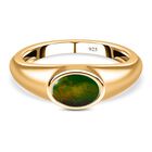 Kanadischer Ammolit Ring, 925 Silber, Gelbgold Vermeil (Größe 19.00), ca. 0.80 ct