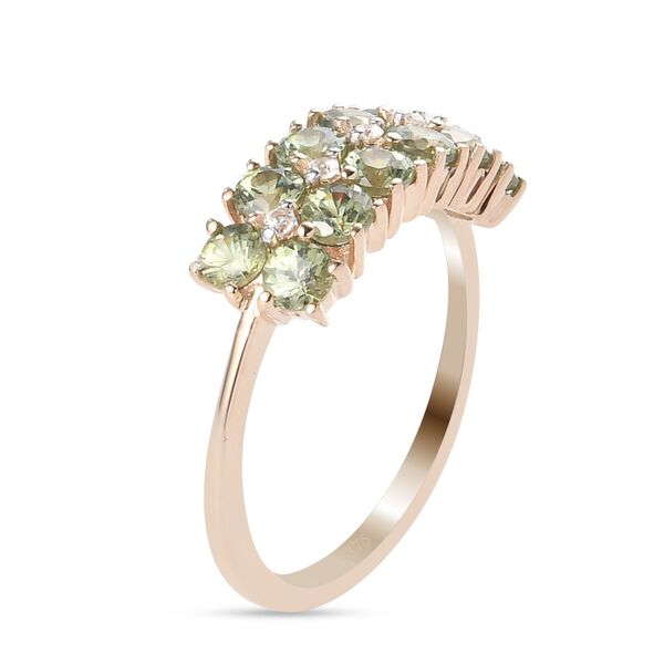 AA Demantoid Granat und Zirkon Cluster Ring 375 Gelbgold image number 6