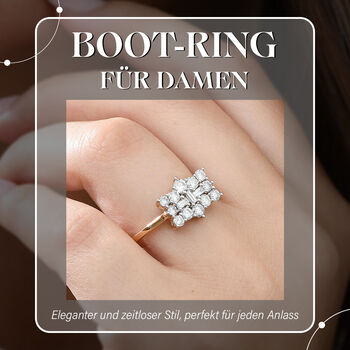 LUXORO klassischer SGL zertifizierter I1 GH Diamant-Boot-Ring in 585 Gelbgold - 1 ct.