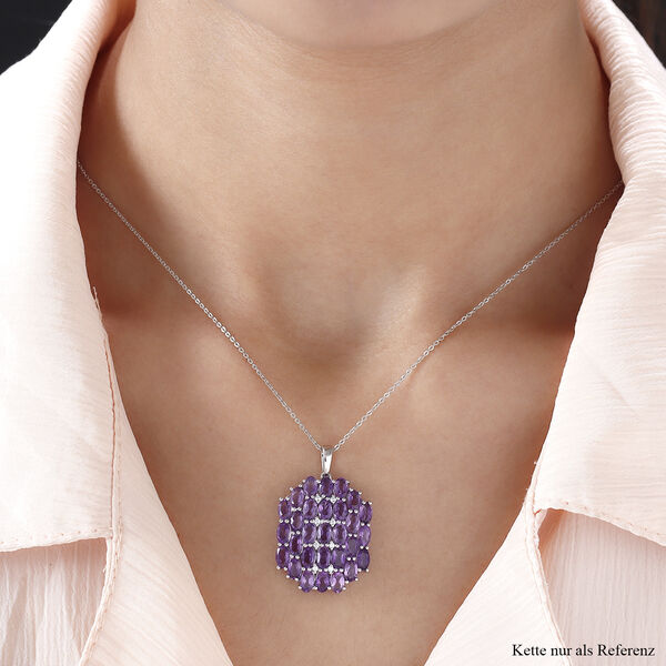 Afrikanischer Amethyst und wei&szlig;er Zirkon-Anh&auml;nger, 925 Silber platiniert ca. 6,44 ct image number 2