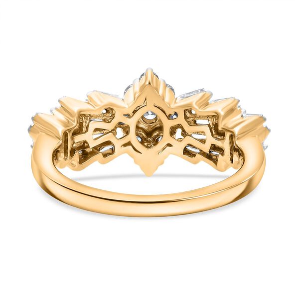 LUXURIANT 1 ct. VS-EF Labor Diamant Ballerina Ring, 925 Silber Gelbgold Vermeil image number 4