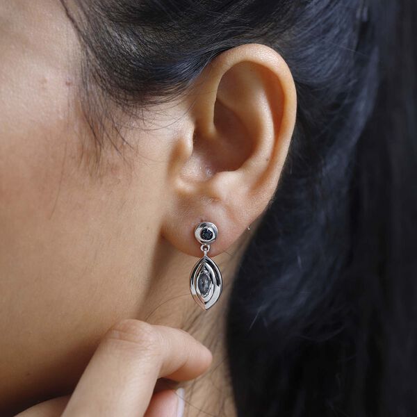 AA Espirito Santo Aquamarin, Blauer Diamant Ohrringe 925 Silber rhodiniert ca. 0.46 ct image number 3