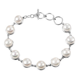 EverTrue S&uuml;&szlig;wasser Perle 19cm Armband in Silberton