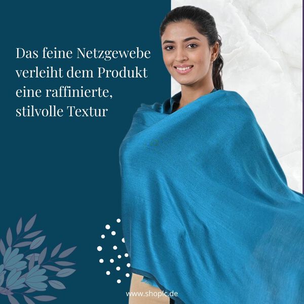 Eleganter Wende-Schal aus Netzgewebe, Viskose, 70x200 cm, Petrol image number 3