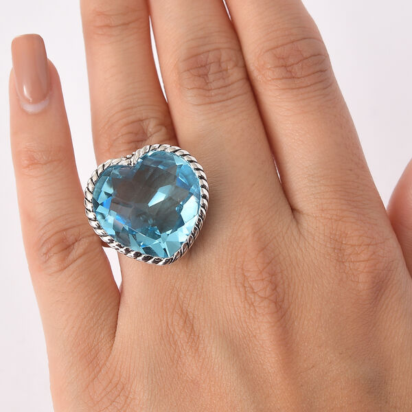 Sajen Silber - AAA Paraiba Quarz Ring 925 Silber rhodiniert (Gr&ouml;&szlig;e 19.00) ca. 25.05 ct image number 3