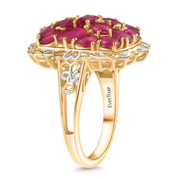 Niassa Rubin Ring Nickelfreies Messing platiniert und vergoldet (Gr&ouml;&szlig;e 16.00) ca. 4,31 ct image number 5