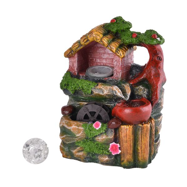 Mini Tischbrunnenhaus mit Wasserradmuster