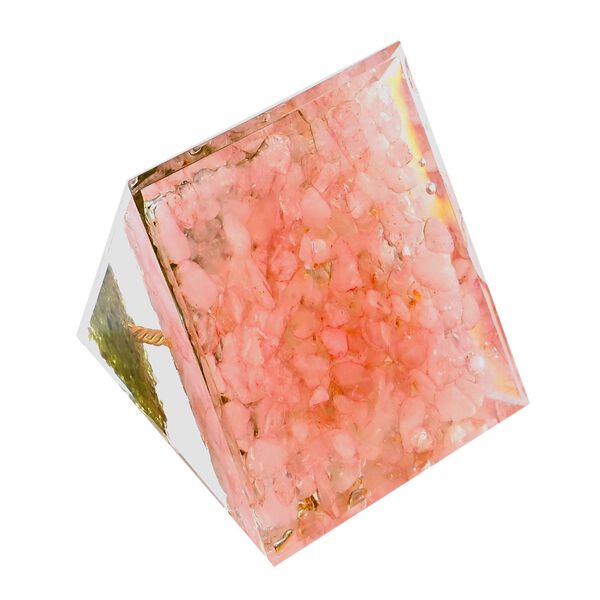 LIVMORE Kristall Pyramide Dekoration aus Kristall und Resin, 6cm, Rosa image number 4