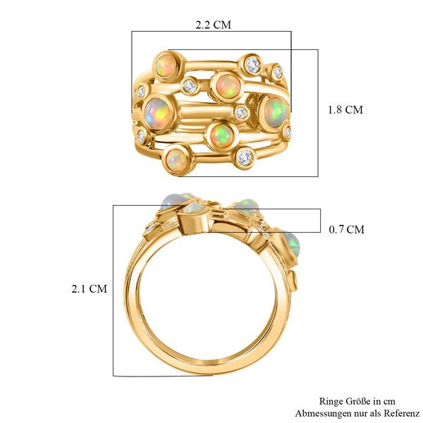 AA natürlicher, äthiopischer Welo Opal und Zirkon-Ring - 0,93 ct. image number 8