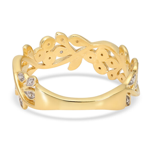 ALLORO vergoldeter Silberring mit Diamantakzenten image number 5