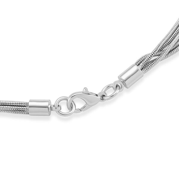 Lariat-Halskette mit Herz-Charms, nickelfreies Messing , ca. 50 cm image number 5