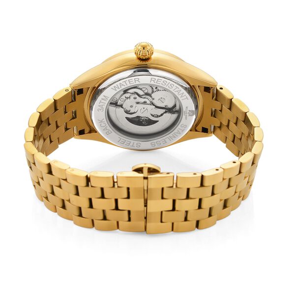 WILLIAM HUNT - Automatik Armbanduhr mit mechanischem Uhrwerk Sternenhimmel Zifferblatt, 316L Edelstahl, Goldfarben image number 7