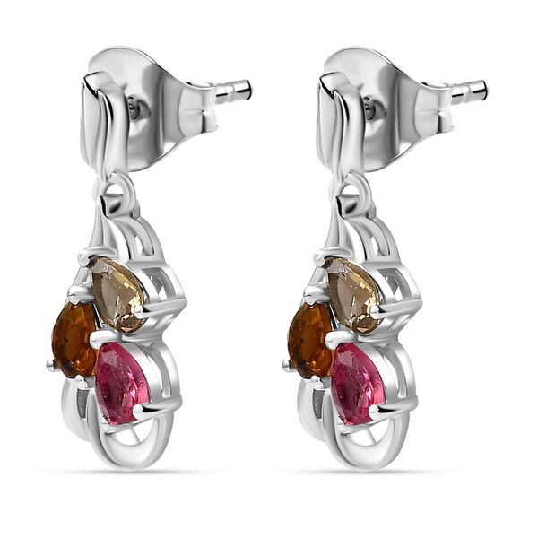 AA Mehrfarbig-Turmalin Ohrringe 925 Silber rhodiniert ca. 0,95 ct. image number 4