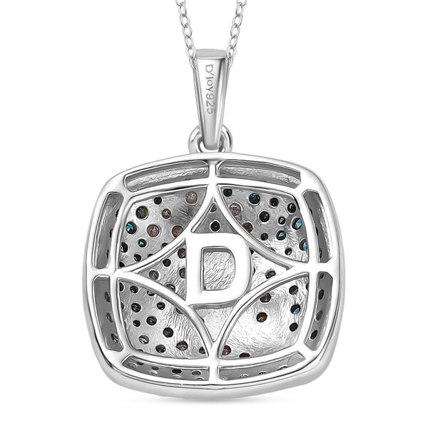 D'Joy blauer und wei&szlig;er Diamant zweifarbiger Ring und Anh&auml;nger mit 50cm Kette image number 5