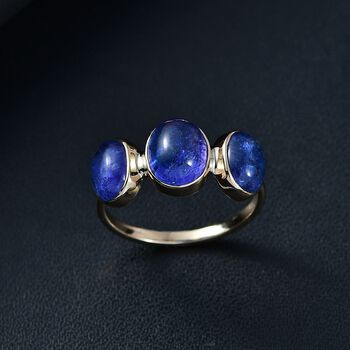 AAA Tansanit Ring in 375 Gold - 6,19 ct.