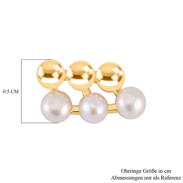 Wei&szlig;e Muschelkernperle Ohrringe - 5 ct. image number 6