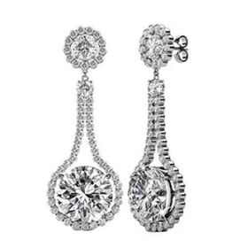 AAA Zirkonia Ohrringe Messing rhodiniert 4.20 ct