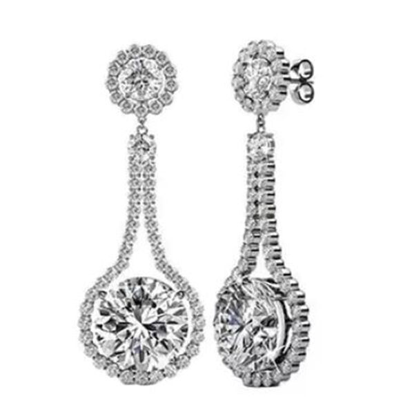 AAA Zirkonia Ohrringe Messing rhodiniert