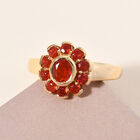 Mexikanischer Kirschfeuer-Opal Ring 925 Silber vergoldet  ca. 0,67 ct image number 1