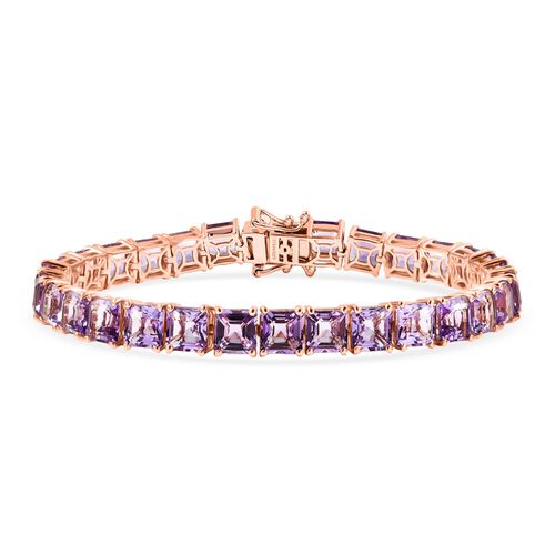 D'Joy AAA Rose De France Amethyst Armband ca. 19 cm 925 Silber 750 Roségold Vermeil ca. 32,42 ct. image number 0