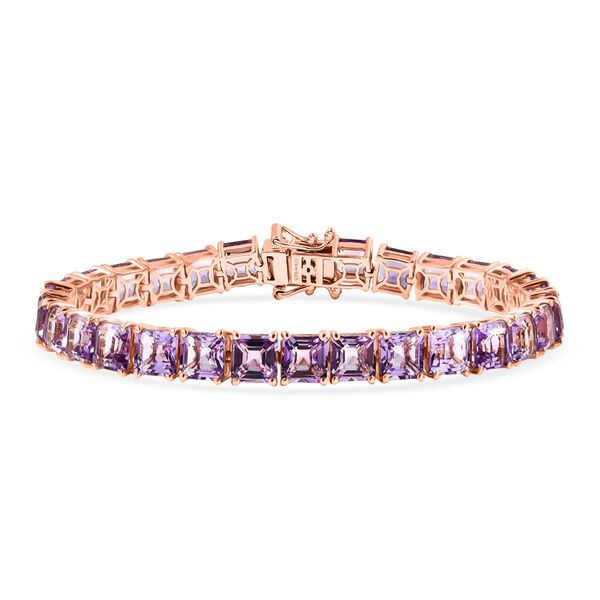 D'Joy AAA Rose De France Amethyst 19cm Armband - 32,42 ct.