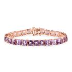 D'Joy AAA Rose De France Amethyst Armband ca. 19 cm 925 Silber 750 Roségold Vermeil ca. 32,42 ct.