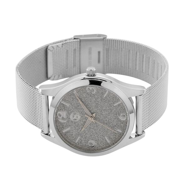 STRADA Stardust Zifferblattuhr mit japanischem Uhrwerk und silberfarbenem 316L Edelstahl -Mesh-Armband image number 4