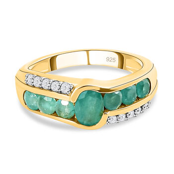 Grandidierit-Ring, 925 Silber vergoldet (Gr&ouml;&szlig;e 16.00) ca. 0,86 ct