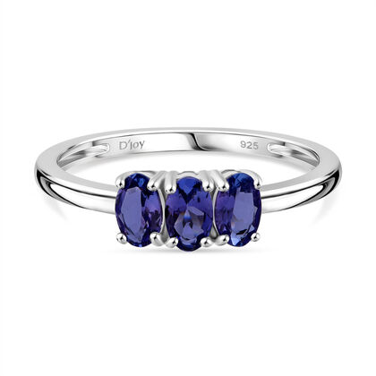 D'Joy AA Tansanit Ring 925 Silber rhodiniert (Gr&ouml;&szlig;e 19.00) ca. 0.71 ct