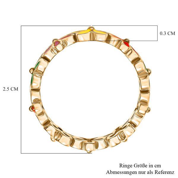 GP Italian Garden Kollektion- Floraler, emaillierter Kanchanaburi blauer Saphir Ring image number 9