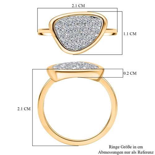 Lab Grown Diamant SI Ring 925 Silber 750 Gelbgold Vermeil (Größe 17.00) ca. 0,51 ct image number 6